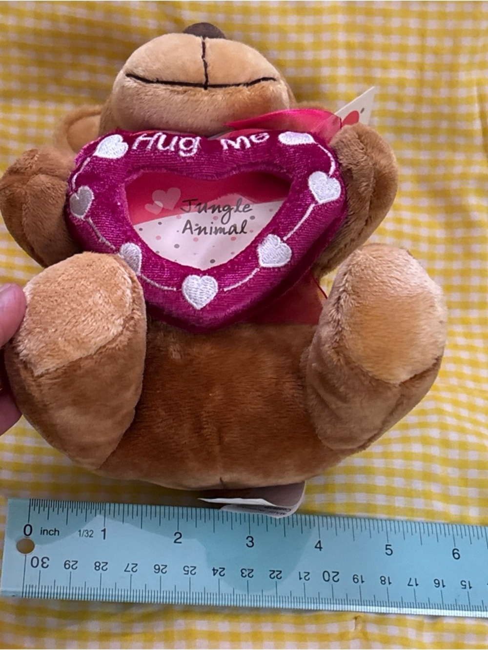 Plush Brown Monkey 'Hug Me' Stuffed Animal - Pink Heart Accessory pic frame - Picture 13 of 16